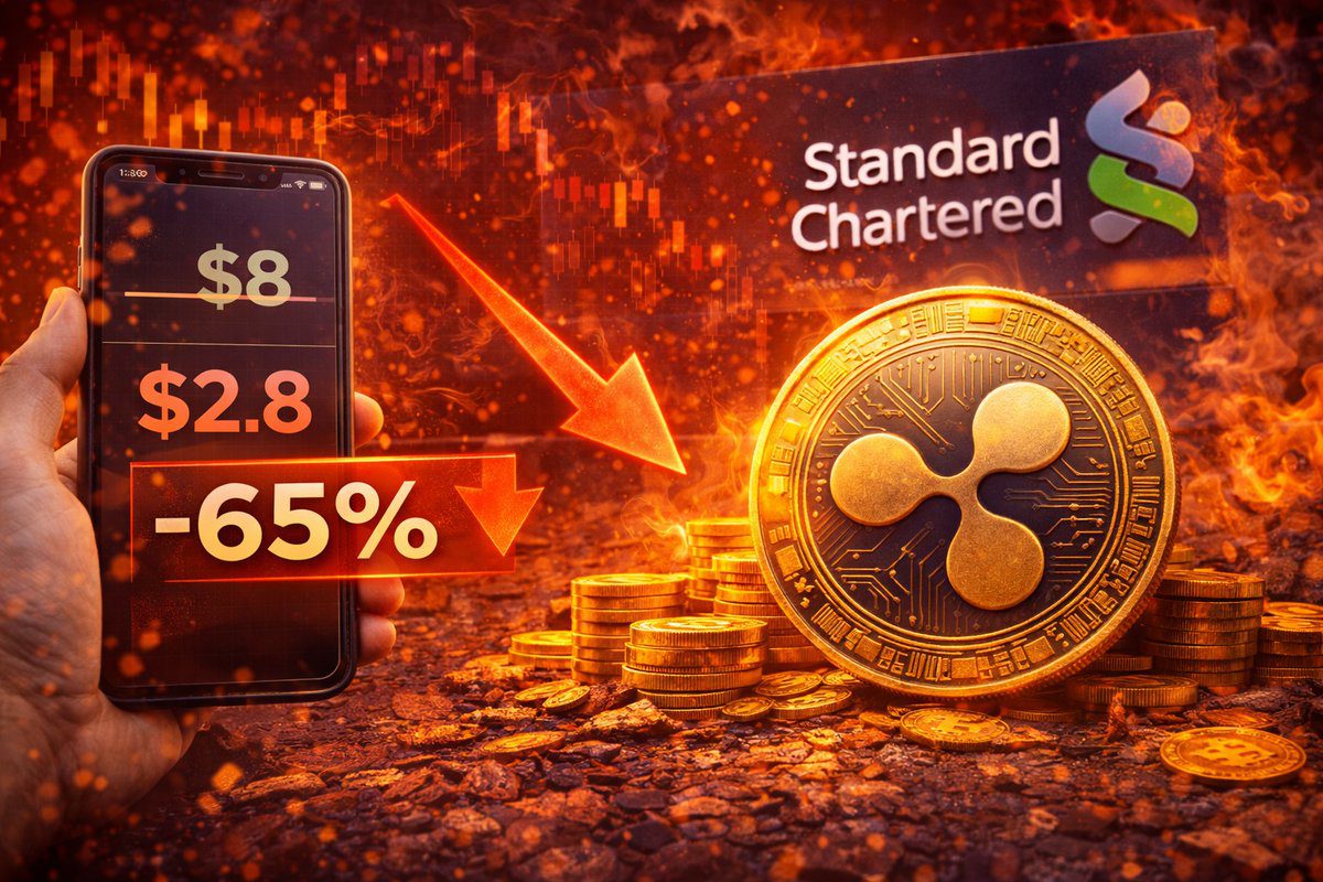 Standard Chartered снизил прогноз по XRP на 65% после обвала рынка